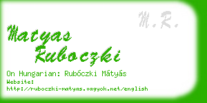 matyas ruboczki business card